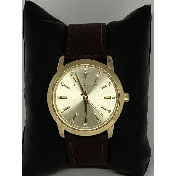 Michael Kors Elena MK3608 Women's Brown Leather Analog Dial Quartz Watch RK429 - Picture 1 of 12